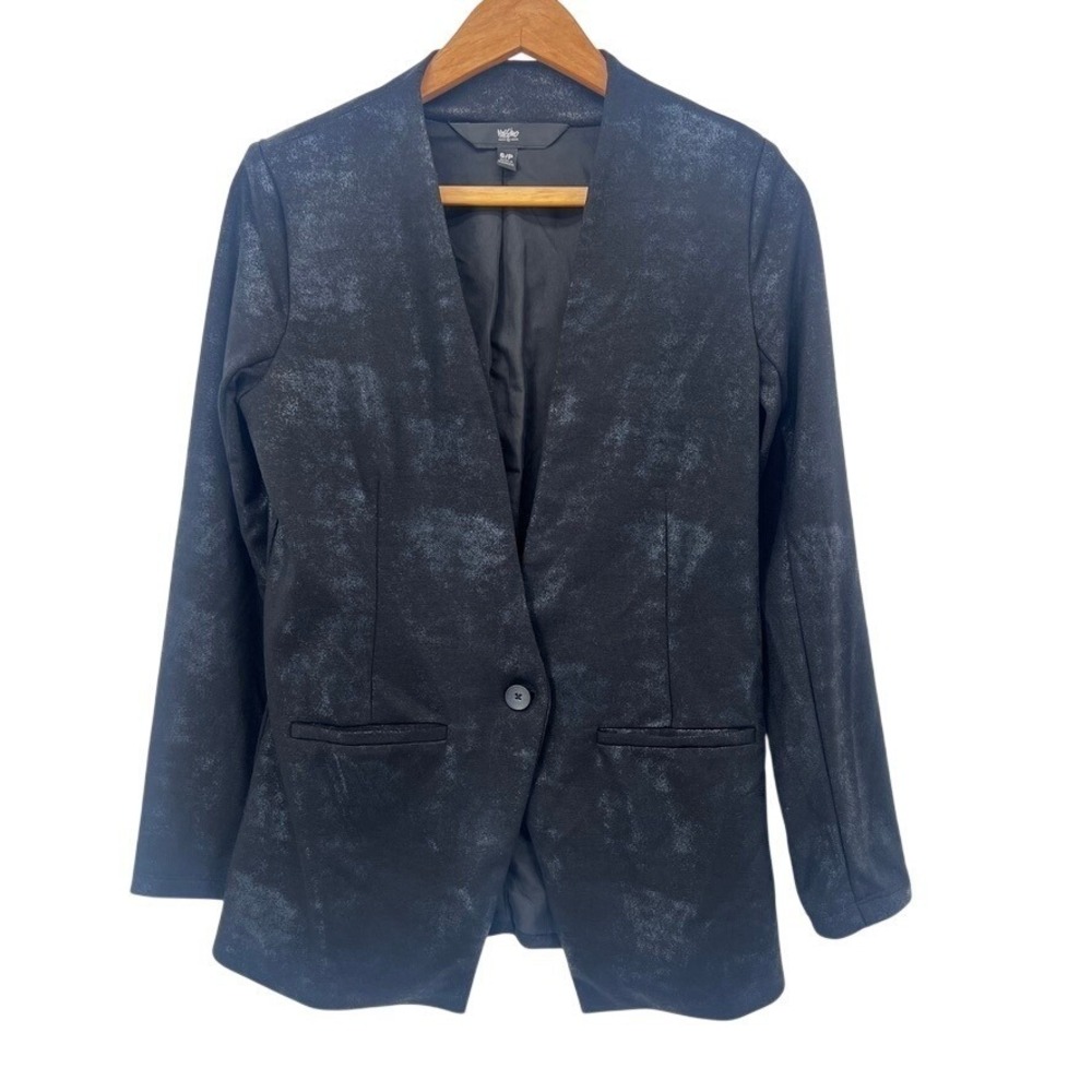 Mossimo Patterned Dressy Black Edgy Blazer Single Breasted One Button Sz S/P